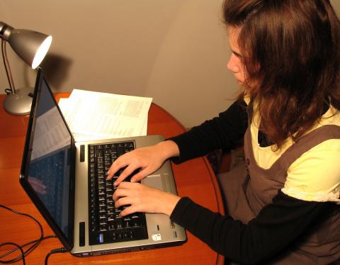 woman with laptop